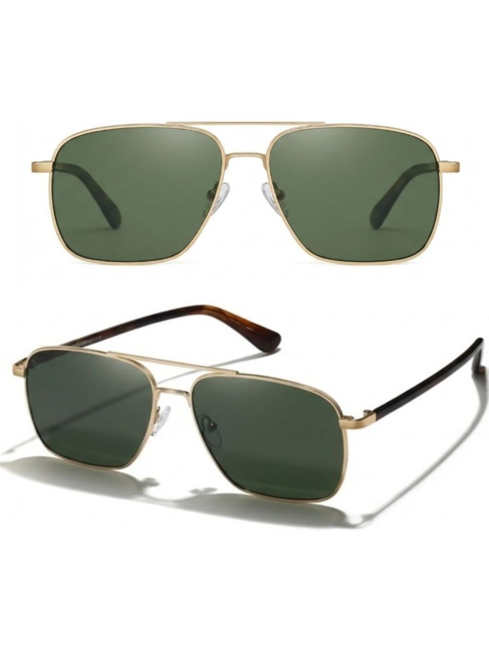GMKATEYE Polarized Square Aviator Sunglasses for Men 58mm XL Large Shades